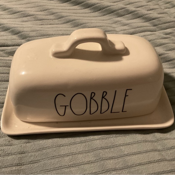 Rae Dunn Butter Dish Other - Rae Dunn Cream 'GOBBLE' Butter Dish